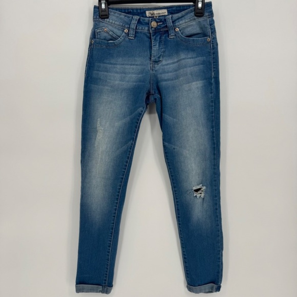 Royalty for Me Distressed Denim Jeans Blue‎ Junior's Size 4 Ripped